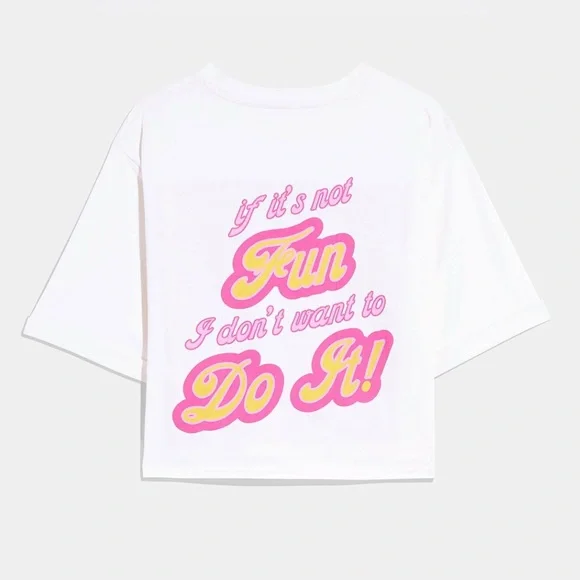 GSTQ God Save The Queen boxy top “if it’s not Fun, I don’t want to do it” 2X NWT - Picture 13 of 13